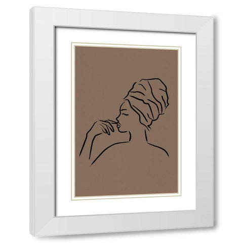 Contemplation White Modern Wood Framed Art Print with Double Matting by JJ Design House