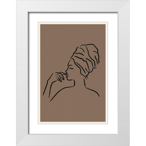 Contemplation White Modern Wood Framed Art Print with Double Matting by JJ Design House