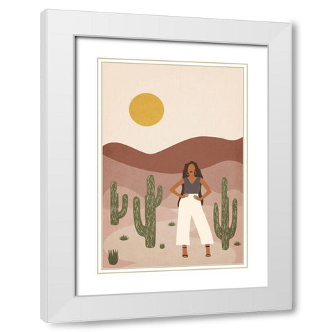 Desert Babe White Modern Wood Framed Art Print with Double Matting by JJ Design House