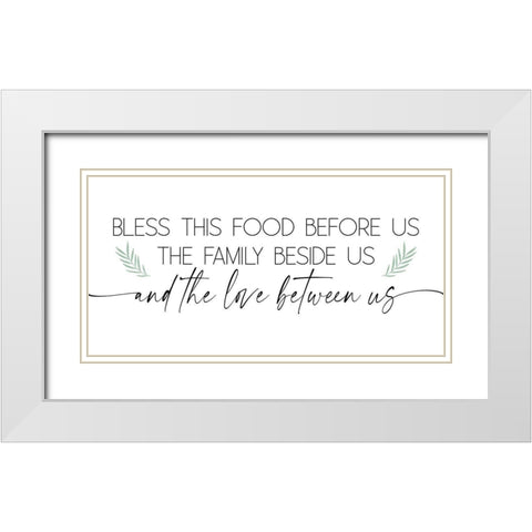 Bless This Family White Modern Wood Framed Art Print with Double Matting by JJ Design House
