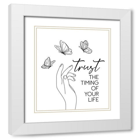 Trust White Modern Wood Framed Art Print with Double Matting by JJ Design House