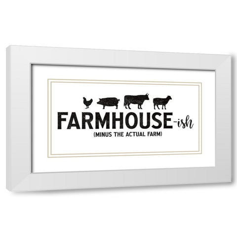 Farmhouse-ish White Modern Wood Framed Art Print with Double Matting by JJ Design House