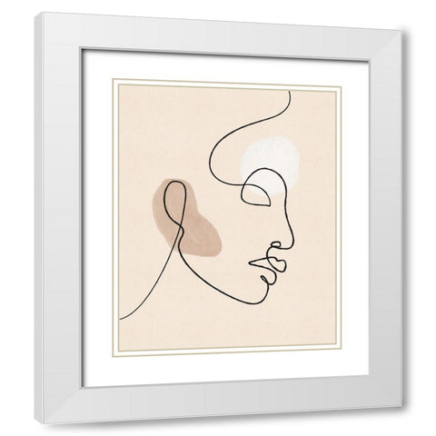 About Face White Modern Wood Framed Art Print with Double Matting by JJ Design House