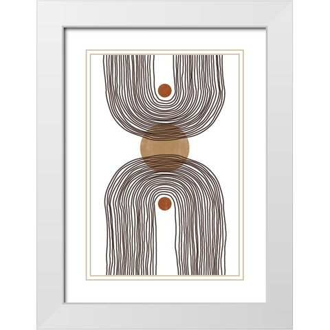 Rainbow Lines White Modern Wood Framed Art Print with Double Matting by JJ Design House