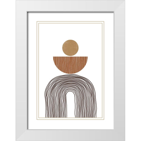 Rainbow Lines II White Modern Wood Framed Art Print with Double Matting by JJ Design House