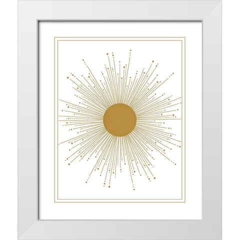 Sun Burst White Modern Wood Framed Art Print with Double Matting by JJ Design House