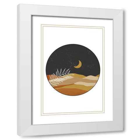 Mountain Moonrise White Modern Wood Framed Art Print with Double Matting by JJ Design House