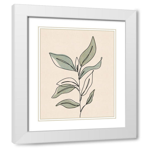 Leaflet White Modern Wood Framed Art Print with Double Matting by JJ Design House