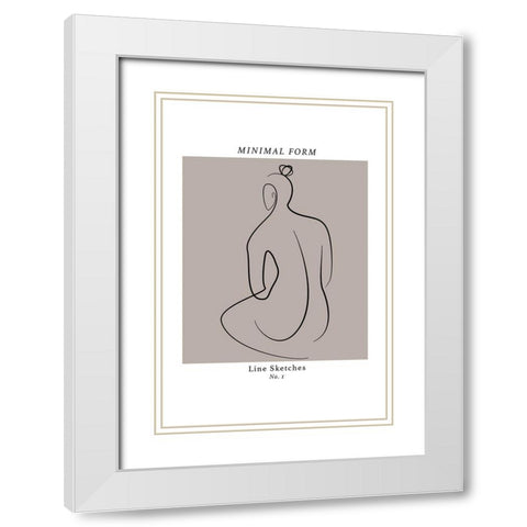 Figuratively White Modern Wood Framed Art Print with Double Matting by JJ Design House