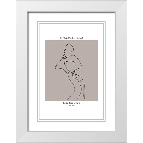 Figuratively II White Modern Wood Framed Art Print with Double Matting by JJ Design House