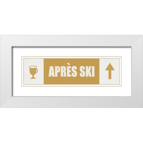 AprÃ¨s Ski White Modern Wood Framed Art Print with Double Matting by JJ Design House