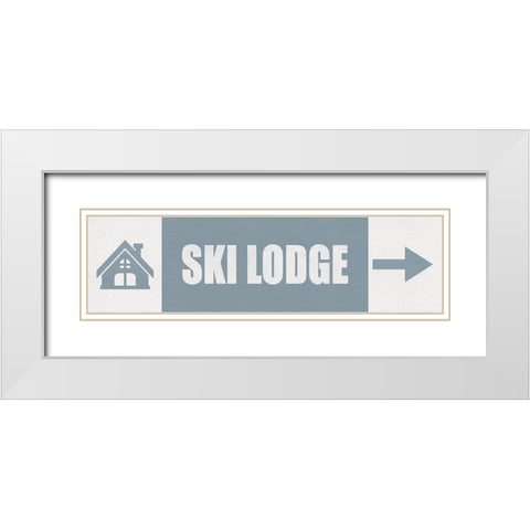 Ski Lodge White Modern Wood Framed Art Print with Double Matting by JJ Design House
