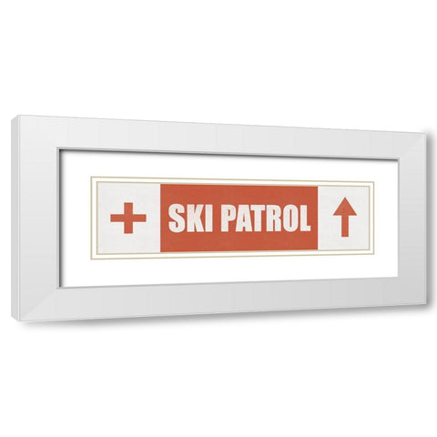 Ski Patrol White Modern Wood Framed Art Print with Double Matting by JJ Design House