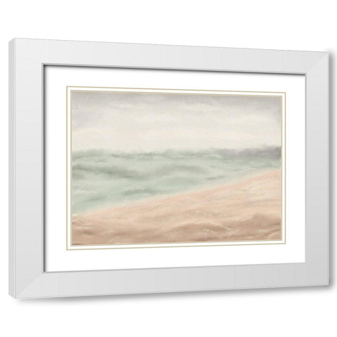 Soft Mod Ocean White Modern Wood Framed Art Print with Double Matting by JJ Design House