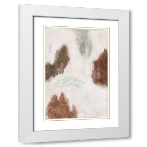Neutral Warm Abstract White Modern Wood Framed Art Print with Double Matting by JJ Design House