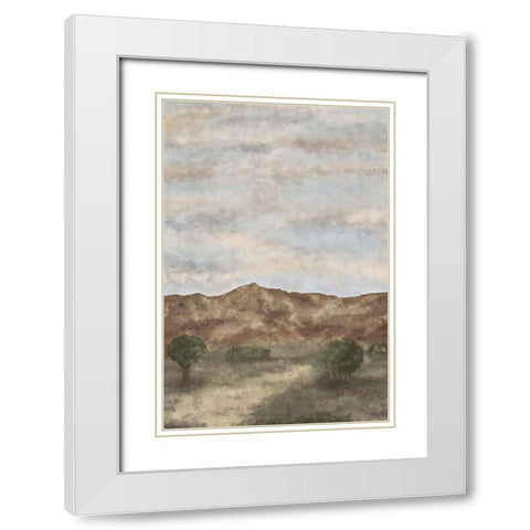 Neutral Warm Landscape White Modern Wood Framed Art Print with Double Matting by JJ Design House
