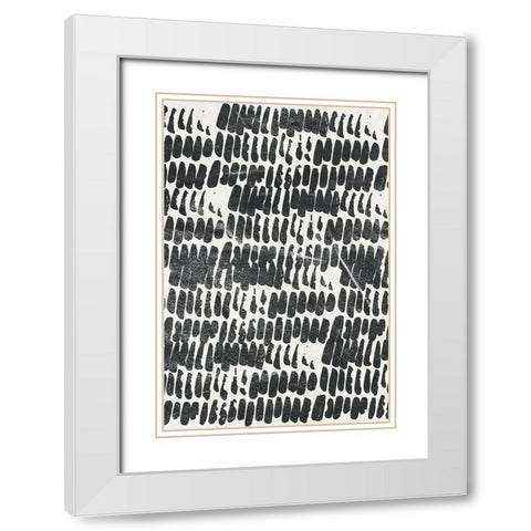 Dots White Modern Wood Framed Art Print with Double Matting by JJ Design House