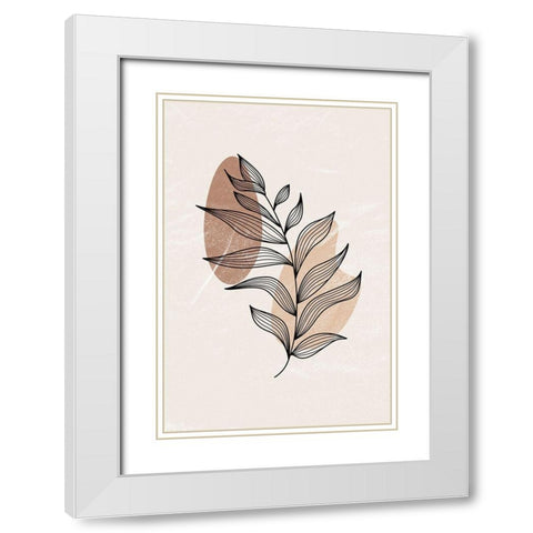 Leaf White Modern Wood Framed Art Print with Double Matting by JJ Design House