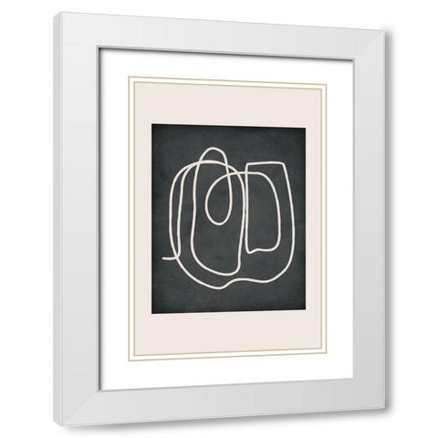 Lines White Modern Wood Framed Art Print with Double Matting by JJ Design House