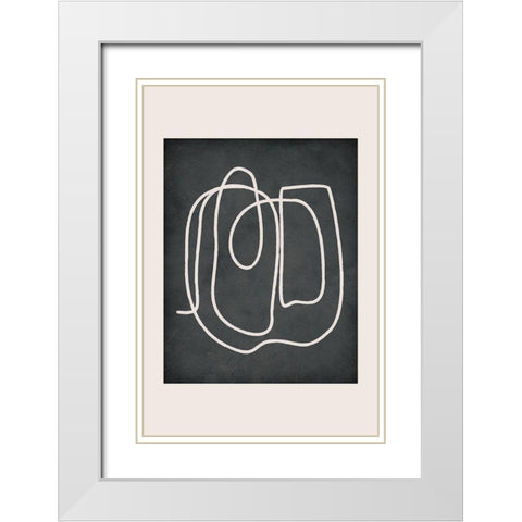 Lines White Modern Wood Framed Art Print with Double Matting by JJ Design House