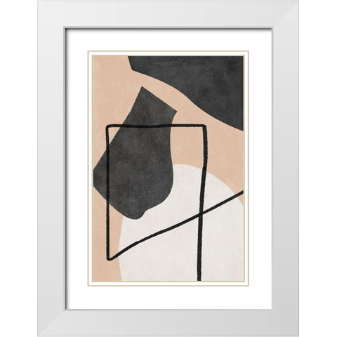 Shapes White Modern Wood Framed Art Print with Double Matting by JJ Design House