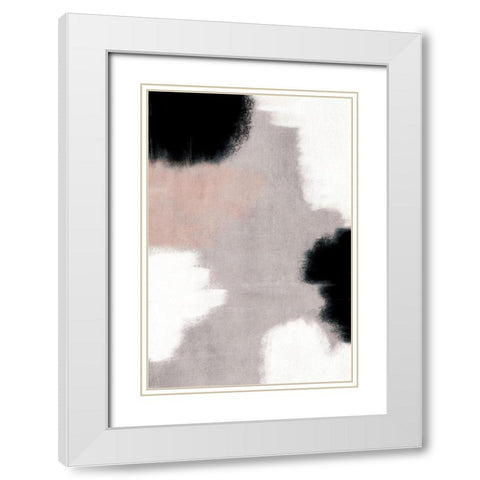 Abstract Neutral I White Modern Wood Framed Art Print with Double Matting by JJ Design