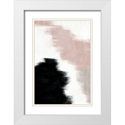 Abstract Neutral II White Modern Wood Framed Art Print with Double Matting by JJ Design