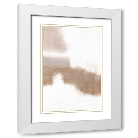 Abstract Neutral III White Modern Wood Framed Art Print with Double Matting by JJ Design