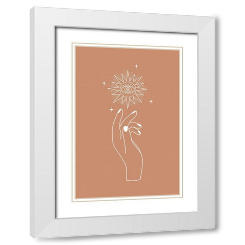Eye Hand White Modern Wood Framed Art Print with Double Matting by JJ Design