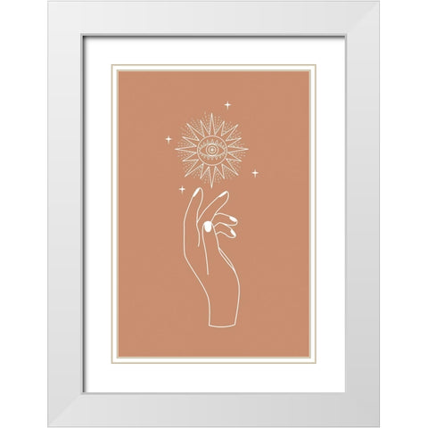 Eye Hand White Modern Wood Framed Art Print with Double Matting by JJ Design