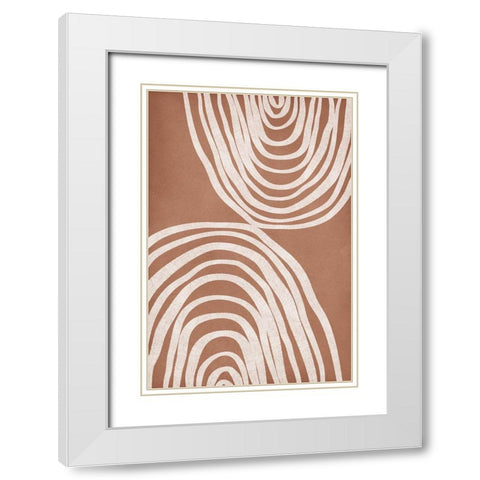 Abstract Arches White Modern Wood Framed Art Print with Double Matting by JJ Design