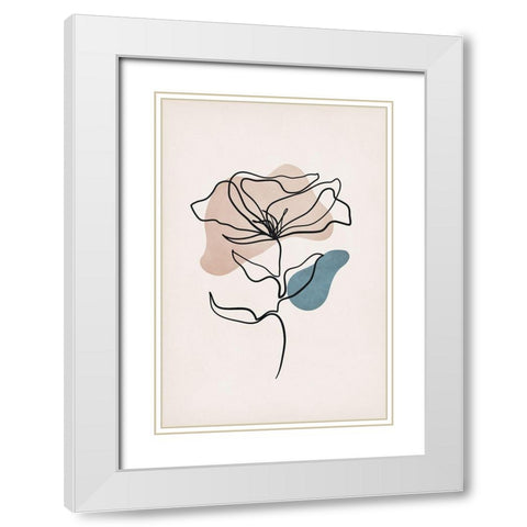 Boho in Bloom White Modern Wood Framed Art Print with Double Matting by JJ Design