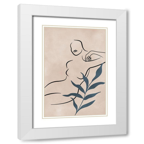 Boho in Bloom II White Modern Wood Framed Art Print with Double Matting by JJ Design