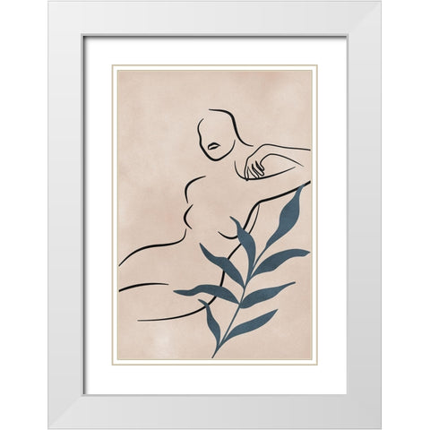 Boho in Bloom II White Modern Wood Framed Art Print with Double Matting by JJ Design