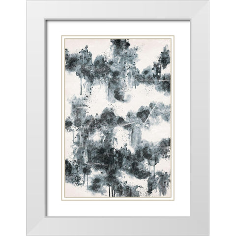 Splatter White Modern Wood Framed Art Print with Double Matting by JJ Design
