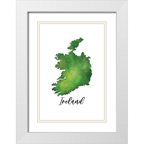 Ireland White Modern Wood Framed Art Print with Double Matting by JJ Design