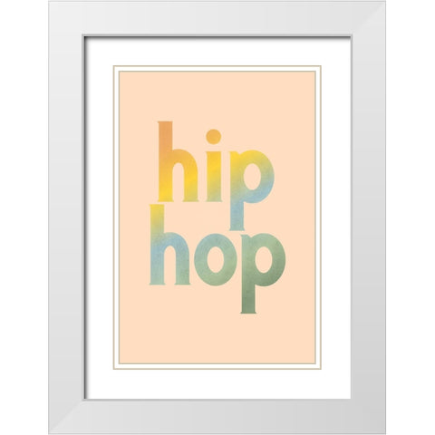Hip Hop White Modern Wood Framed Art Print with Double Matting by JJ Design