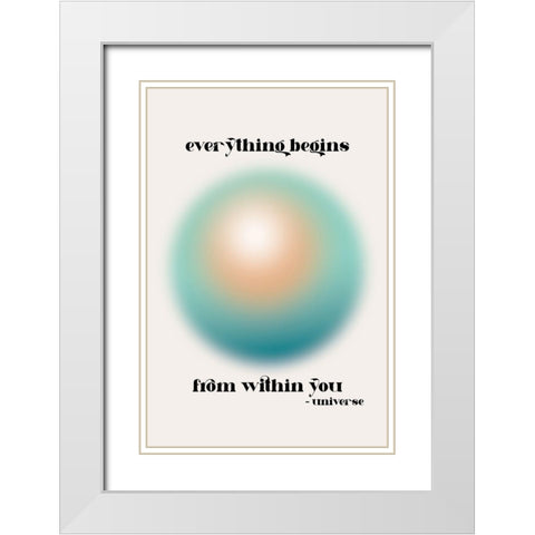 Everything Within You White Modern Wood Framed Art Print with Double Matting by JJ Design