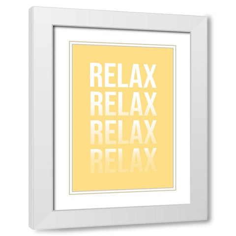 Relax White Modern Wood Framed Art Print with Double Matting by JJ Design