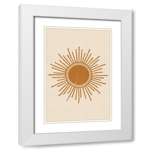 Sun White Modern Wood Framed Art Print with Double Matting by JJ Design