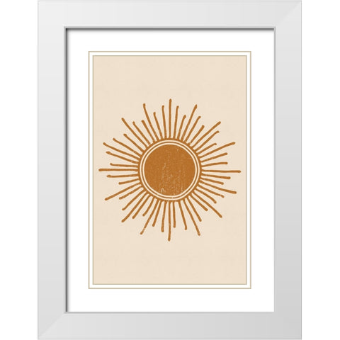Sun White Modern Wood Framed Art Print with Double Matting by JJ Design