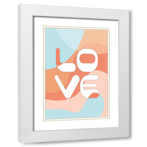 Love White Modern Wood Framed Art Print with Double Matting by JJ Design