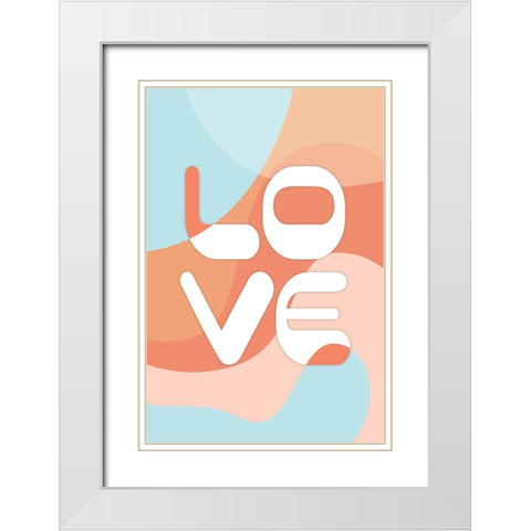 Love White Modern Wood Framed Art Print with Double Matting by JJ Design