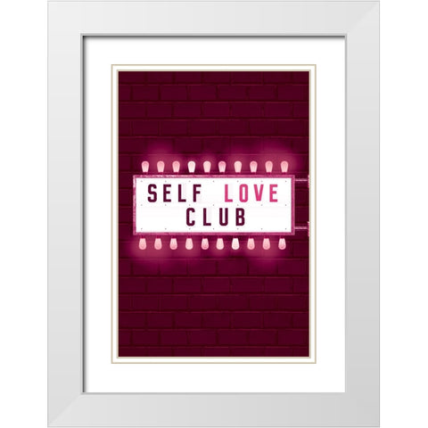Self Love Club White Modern Wood Framed Art Print with Double Matting by JJ Design