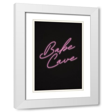 Babe Cave White Modern Wood Framed Art Print with Double Matting by JJ Design