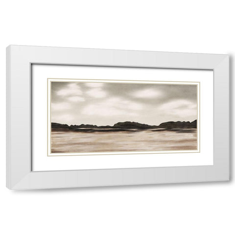 Neutral Landscape White Modern Wood Framed Art Print with Double Matting by JJ Design
