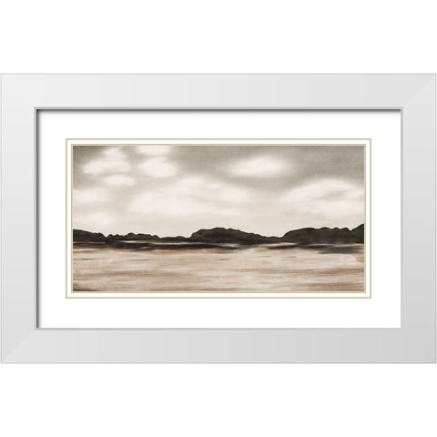 Neutral Landscape White Modern Wood Framed Art Print with Double Matting by JJ Design
