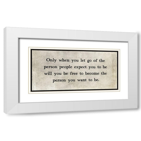 Let Go White Modern Wood Framed Art Print with Double Matting by JJ Design