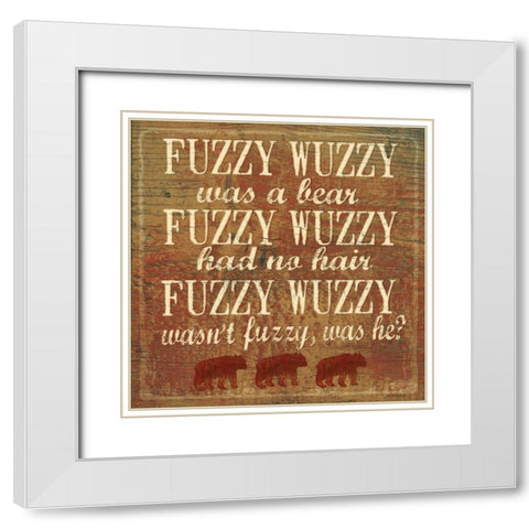 Fuzzy Wuzzy White Modern Wood Framed Art Print with Double Matting by Moulton, Jo