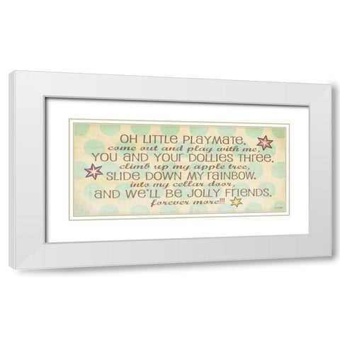 Little Playmate White Modern Wood Framed Art Print with Double Matting by Moulton, Jo